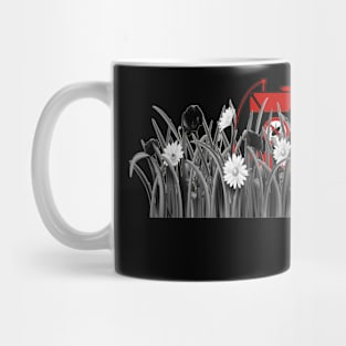 POPPY RED - white full  by COLORBLIND WorldView Mug